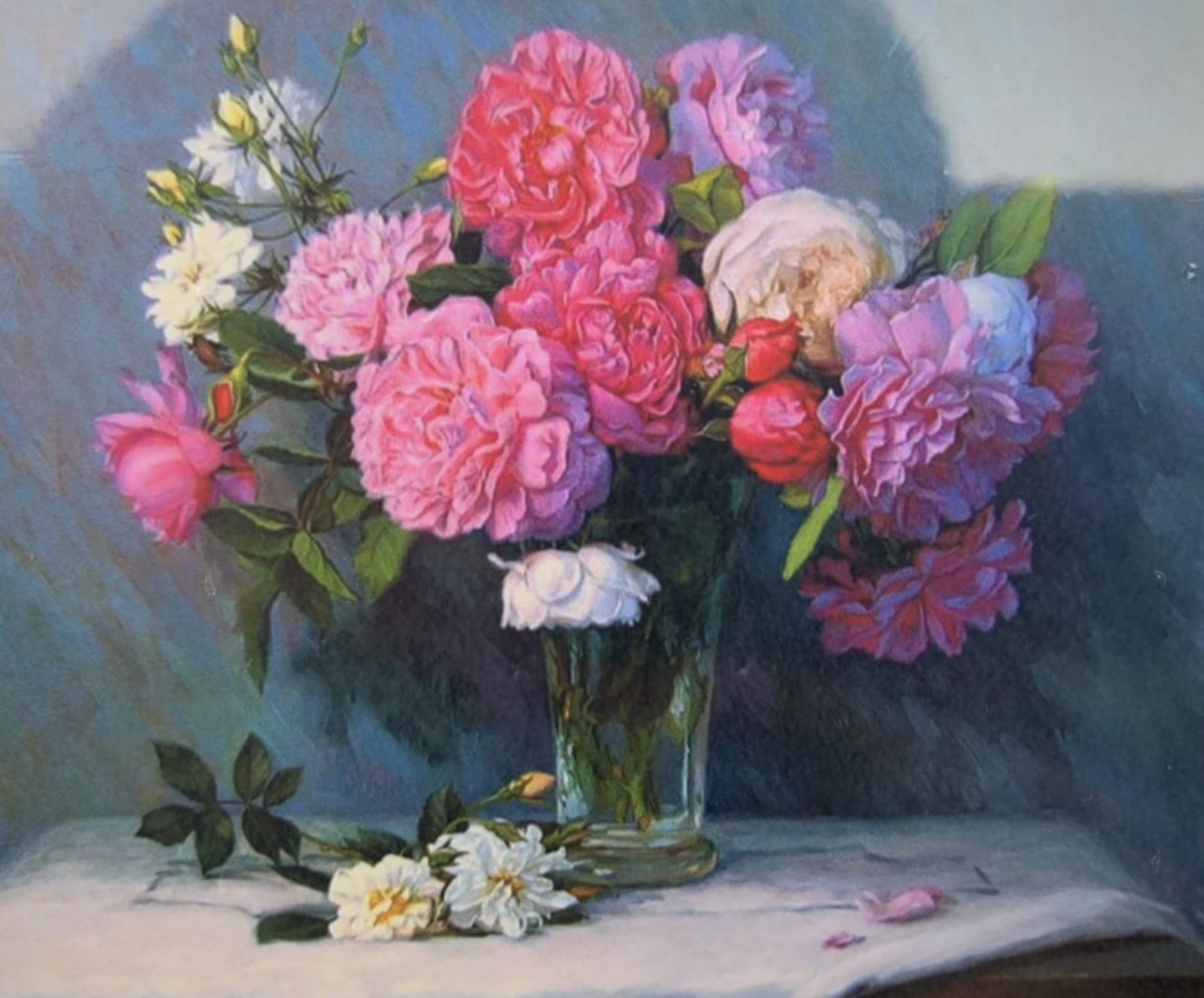 Картина по номерам 30*40см "Букет пионов" OPP (холст на раме краск. кисти. ) Разноцветный Unison (1305EKTL_O)