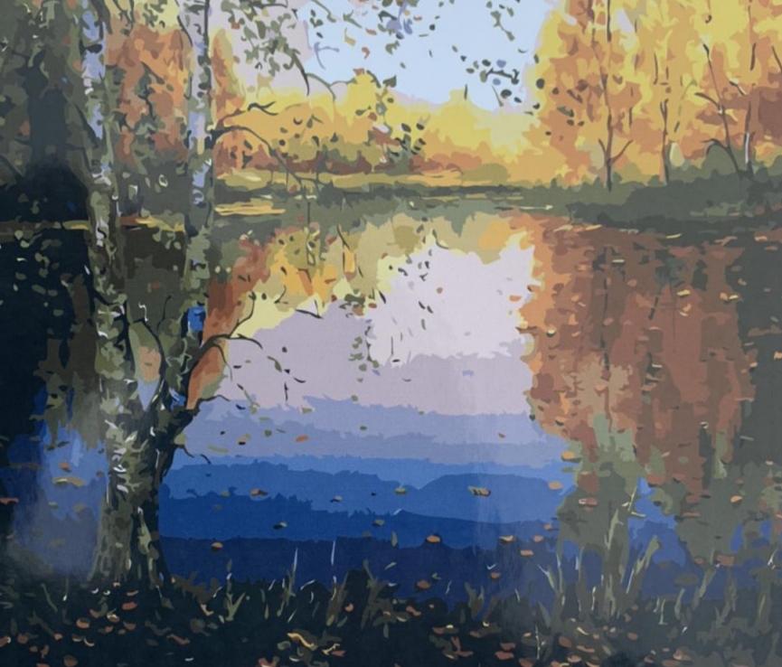 Картина по номерам "Пруд" 40*50см,крас.-акрил,кисть-3ш Разноцветный Unison (6047EOTG_B)