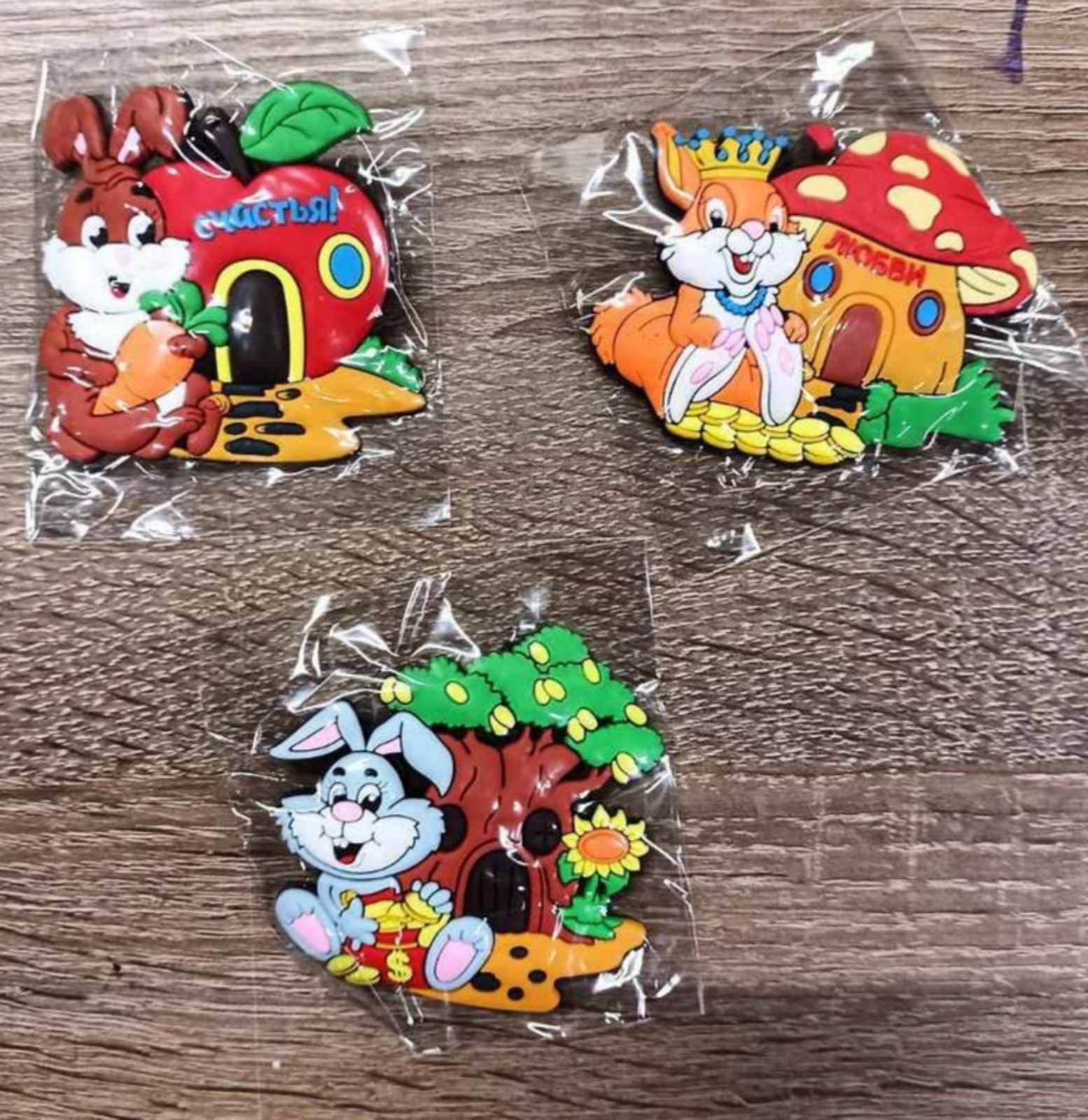 Магнит резиновый "Заяц на удачу" 7,5см Разноцветный Unison (P-9)