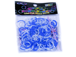 Сине-белые резинки для плетения половинки (Нт 116.6)