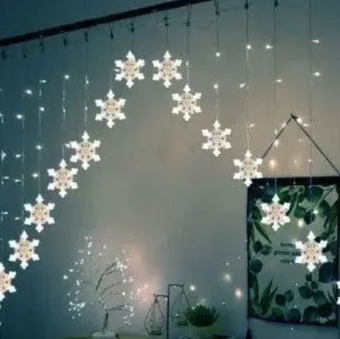 Гірлянда шторка-арка снежинка 3м х 1,2м (белый) Белый Unison (1841-03)