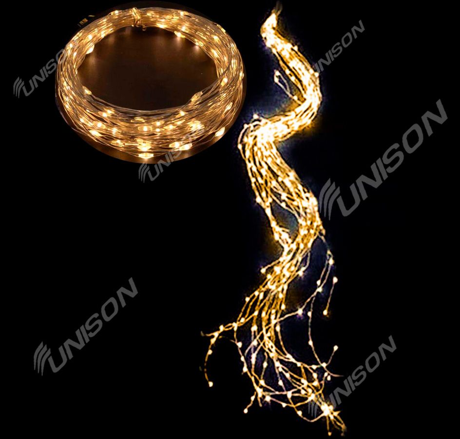 ПУЧОК-РОСА 200LED, 10 линий по 2м, теплый белый (1279-07)