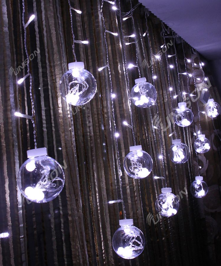 Штора шарики деко 12шт, 2,5м * 0,8м. белый (1848-03)