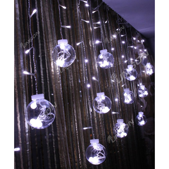 Штора шарики деко 12шт, 2,5м * 0,8м. белый (1848-03)