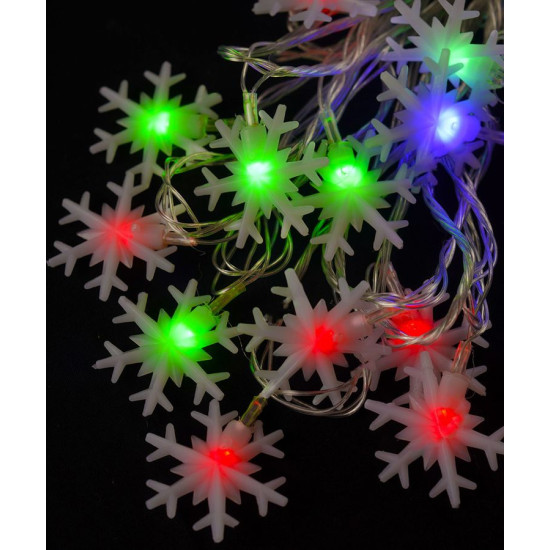 Фигурки 20 LED, "СНЕЖИНКА БОЛЬШАЯ", 5м + переходник, мульти (1619-54)