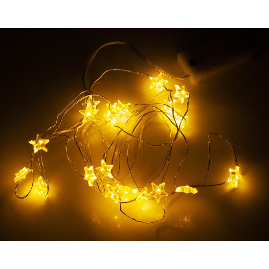 Фигурки-роса звездочки, 20 LED, 2м, белый теплый (1966-01)