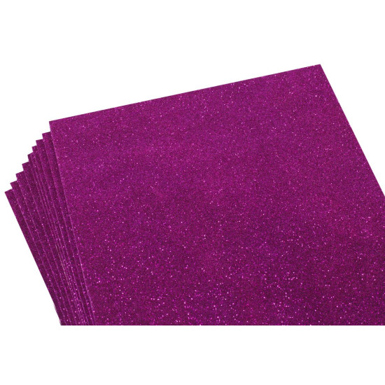 Фоамиран 1,8мм  малиновый с глиттером -10листов, 7942 Розовый Unison (7942)