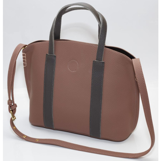 Сумка женская коричневая 24х36см + косметичка 21х27см  экокожа (7203  brown)