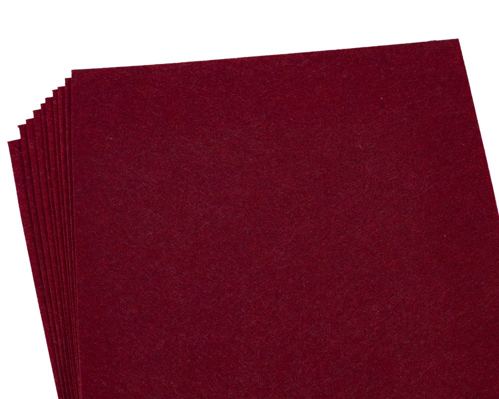 Фетр 20 х 30см, 1,2мм, 10 листов, бордо Красный Unison (170HQ-050)
