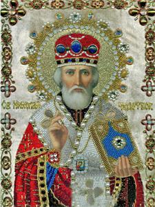 Алмазная мозаика   по номерам 30*40см "Николай чудотворец" (GLD60570)