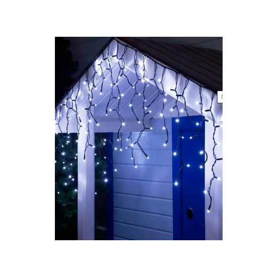 Гирлянда Бахрома уличная 105 LED 3м х 0,6м черный (белый + FLASH) Белый Unison (1441-030)