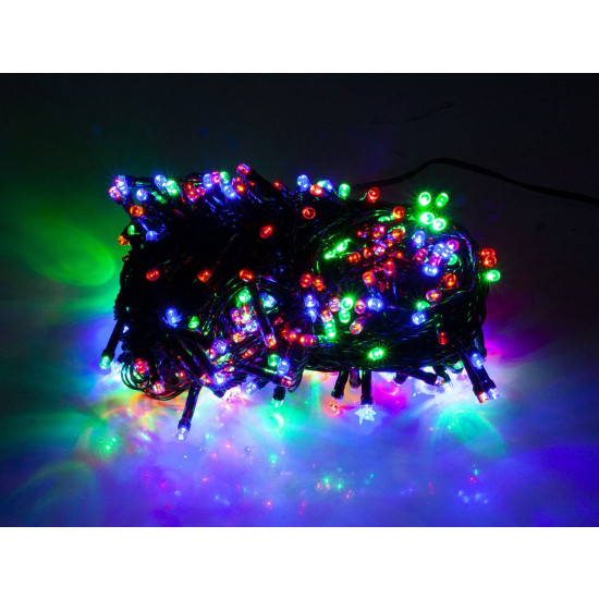 Гирлянда  LED 300 , провод черный (8 режимов) (2-5)