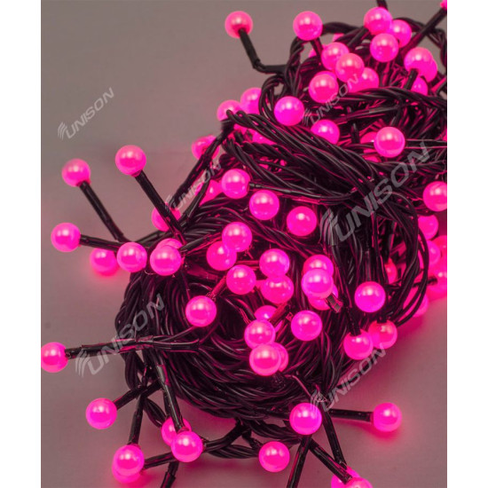 ЖЕМЧУГ 50 LED, 5м + переходник, розовый (1271-09)