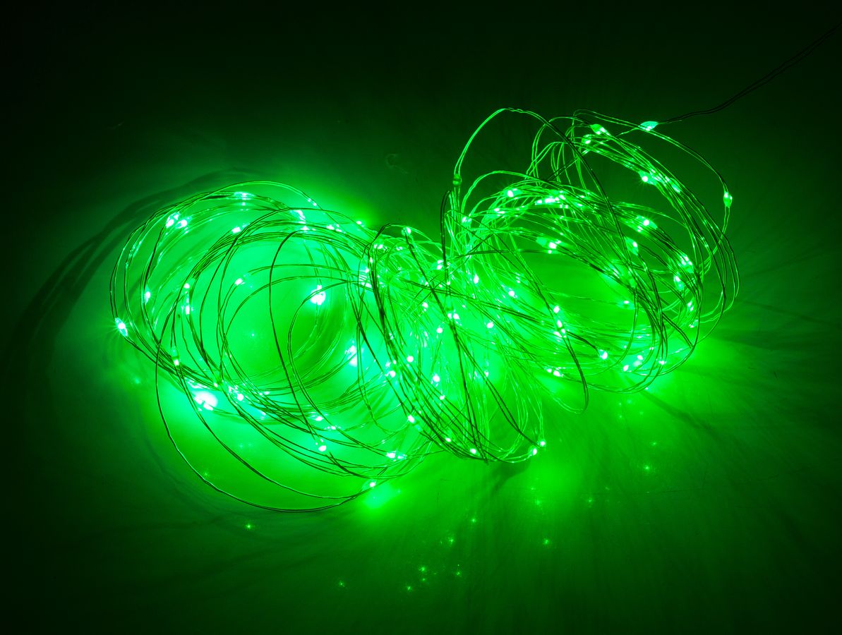 "РОСА" 100 LED (светодиодная нить), 10м, зеленый (1275-04)