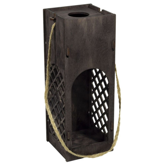 Подарочная коробка под бутылку из фанеры бордо 10х10х28см (BWR-B3)