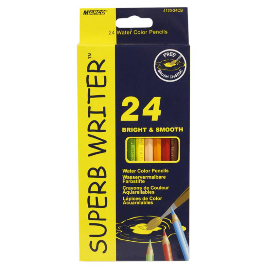 Олівці акварельні 24 кольори + кісточка MARCO superb writer 4120-24СВ (4120-24СВ)