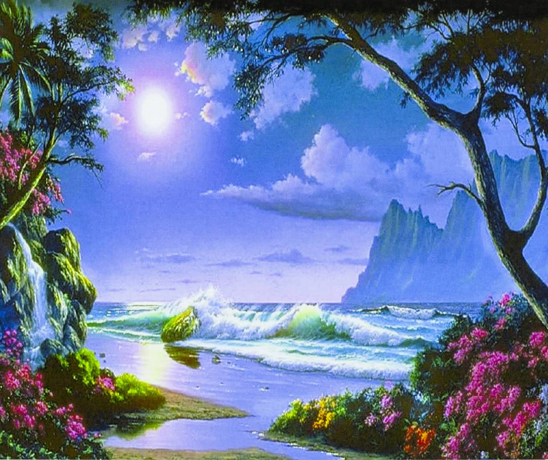 Картина по номерам "Лунный свет" 40*50см,крас.-акрил,кисть-3шт. (8464RSB_B)