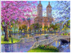 Картина по номерам "Весна в Нью-Йорке" 40*50см,крас.-акрил,кисть-3шт. Разноцветный Unison (8470)