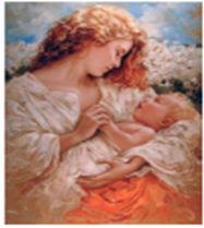 Картина за номерами "Дівчина з немовлям" 40 * 50см, крас.-акрил, кисть-3шт (6091)