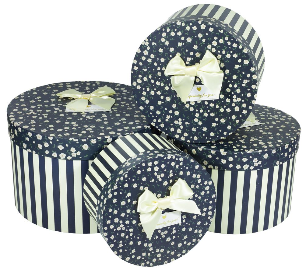 Подарункова коробка 1001-26, кругла, 29X29X19cm/25X25X16.5/22X22X14/20X20X11.5cm   4шт. в наборі (1001-26)