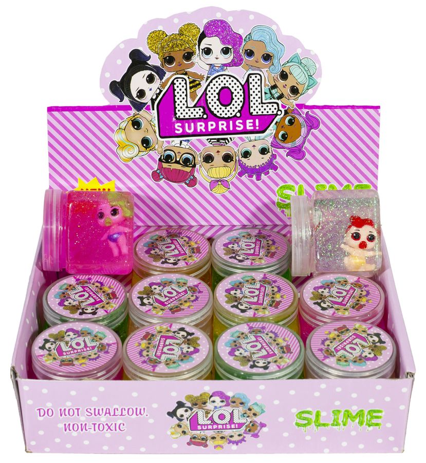 Cлайм з іграшкою "LL" L, 150г, mix, 12шт /уп (2068)