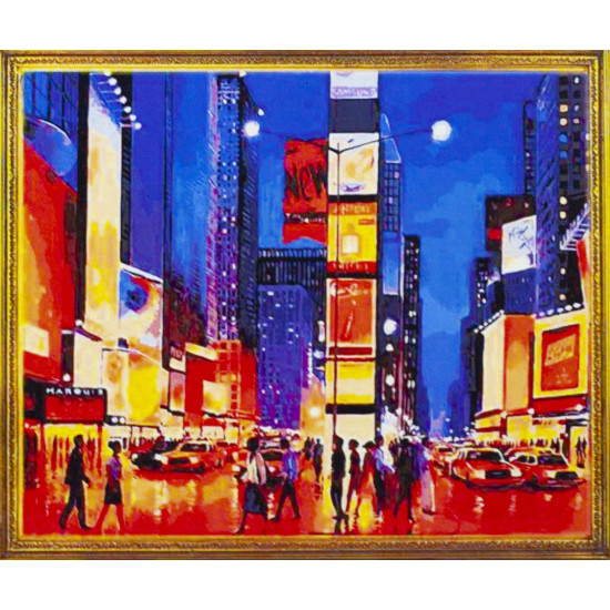 Холст-розмальовка під номерами "New York" 40х50см, з набором форб і пензликами 2шт, з рамкою. (847)