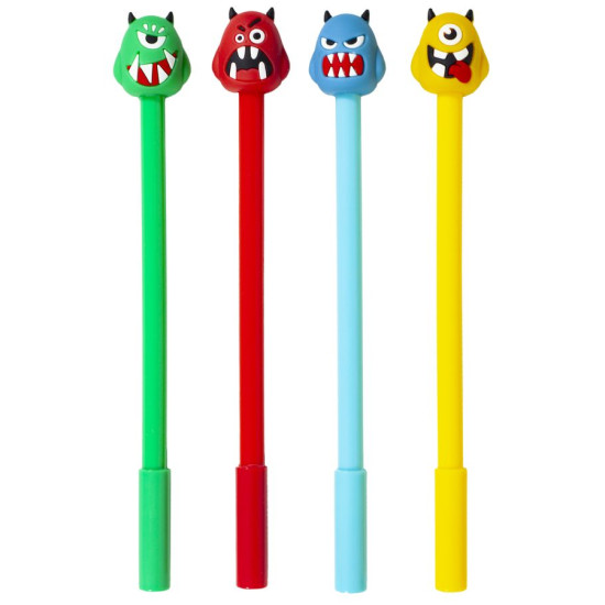 Ручка гелевая Монстры, синяя, 0,5мм, GP-8391 (GP-8391)