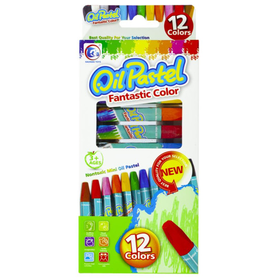 Мелки пастель восковые 12 цв Разноцветный Unison (018-12)