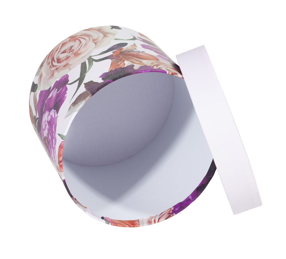 Круглая подарочная коробка для цветов  с цветами Unison,  371-25-1 (371-25-1)