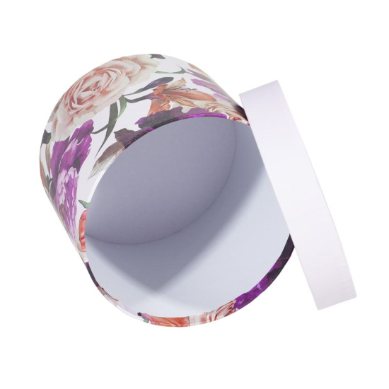 Круглая подарочная коробка для цветов  с цветами Unison,  371-25-1 (371-25-1)