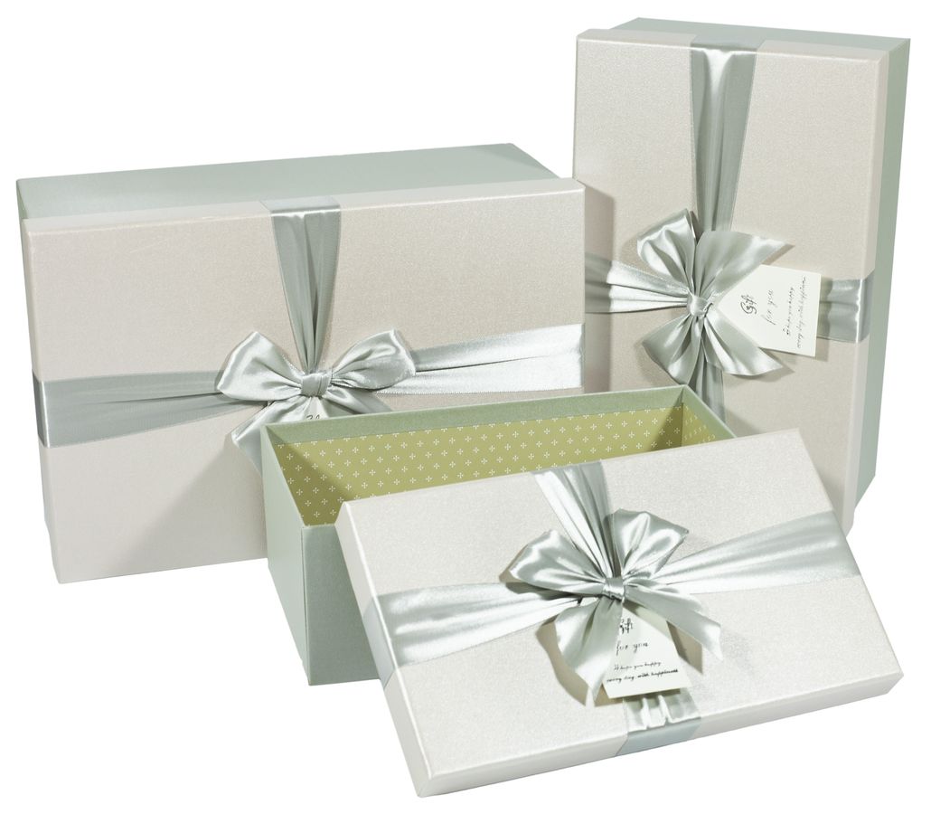 Подарункова коробка 09195-31, прямокутна сіра, 32х21х13.5cm/29х18х11.5/26х15х9.5cm   3шт. в наборі (09195-31)