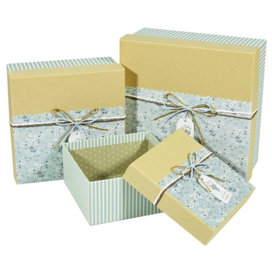 Коробки подарочные квадратная, в наборе -3шт., Unison, JKZ-32 (JKZ-32)