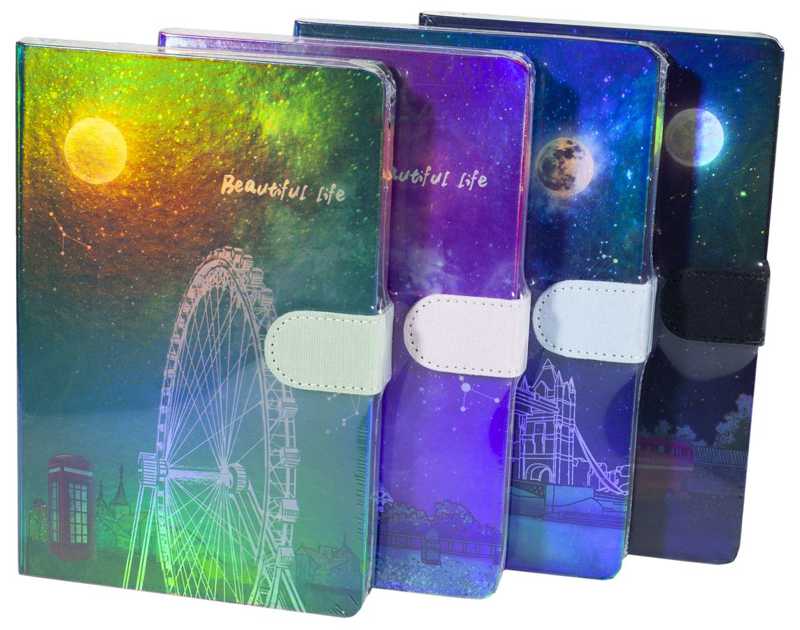 Блокн.на магн.112 л. "Нічн.місто-сереб.обв." Гологр.обл., Цв.край к / з_13 * 19см, 4в.в / в (6 * 12) (MY-002-4)