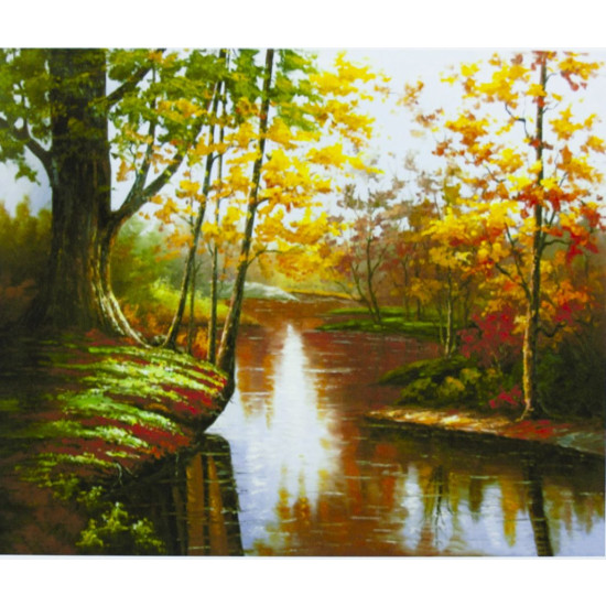 Картина по номерам "Осенний пейзаж" 40*50см,крас.-акрил,кисть-3шт. Unison (9409)