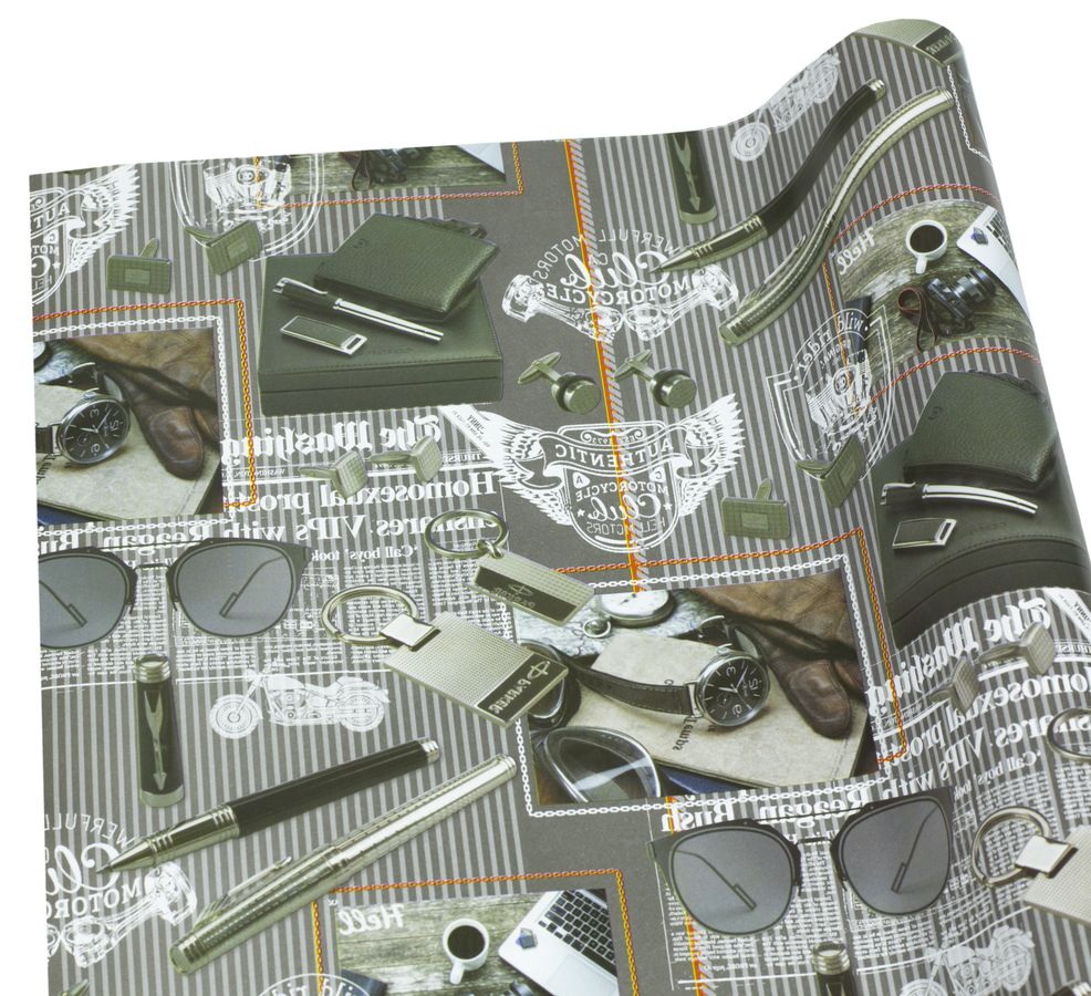 Бумага упаковочная мелованная 80г 10 листов - 100 х 70см Серый Unison (PVM10-133)