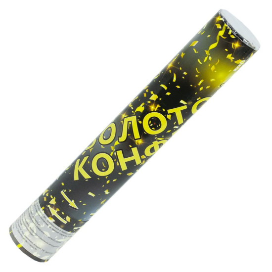 Хлопушка пневматическая "Конфетти" 30см, 15г, "парящая" фольга с этикеткой Unison (1006-30)