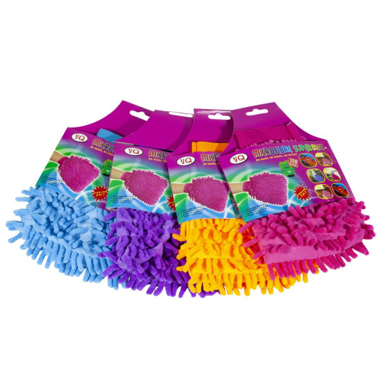 Тряпка - перчатка из микрофибры односторонняя 12шт/уп Разноцветный Unison (CP8030)