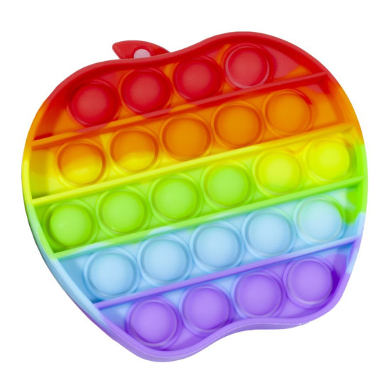 Игрушка-антистресс - пупырка яблоко "POP IT" радуга (PI-R яблоко)