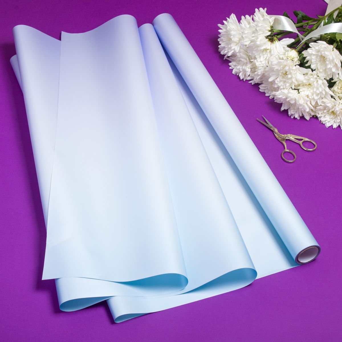 Плівка перламутрова Pastel Diamont silk Gradient , 60см х 7м Блакитний Unison (PPG-12)