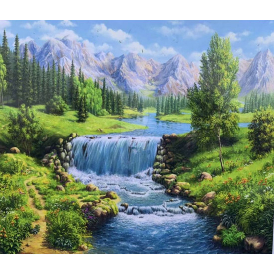 Картина по номерам 40 х 50см "Водопад на равнине" Разноцветный Unison (3060RA_B)