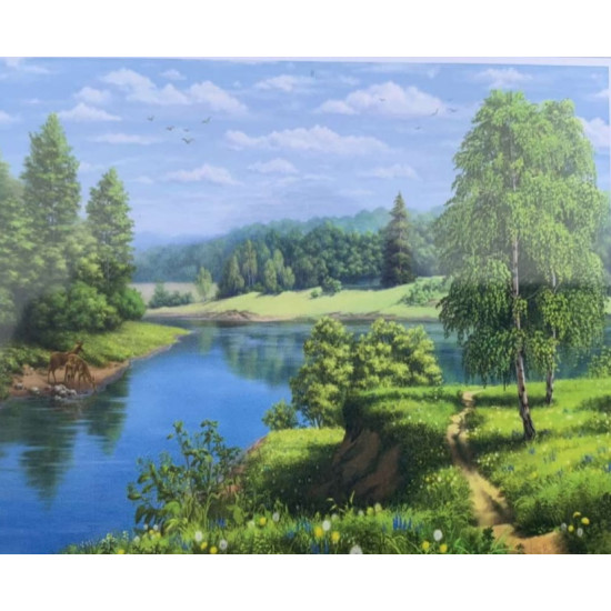 Картина по номерам 30*40см "Озеро" OPP (холст на раме краск. кисти. ) (1777EKTL_O)