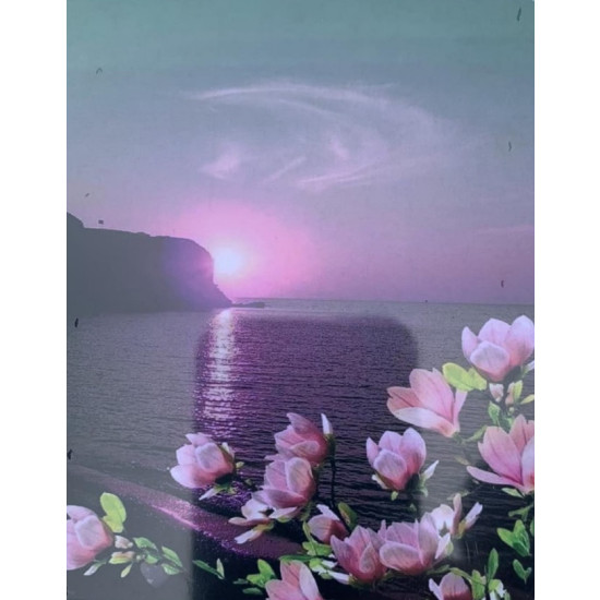 Картина по номерам 30*40см  "Закат на море" OPP (холст на раме краск. кисти. ) (1546EKTL_O)