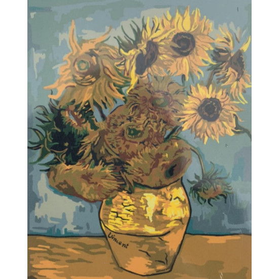 Картина по номерам 30*40см  "Подсолнухи" OPP (холст на раме краск. кисти. ) Разноцветный Unison (81EKTL_O)