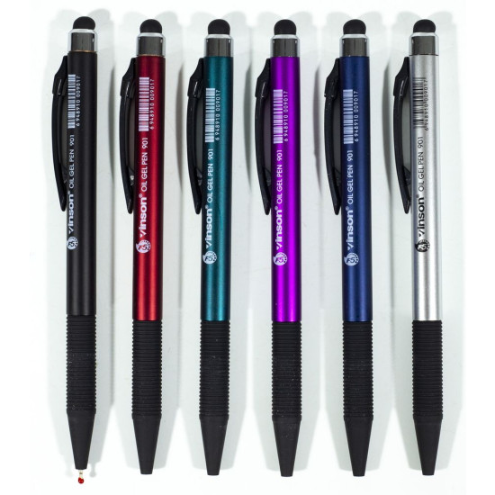 Ручка шариковая масляная в/в_ 0,7мм "Vinson-со стилусом" синяя (36шт/уп) Vinson (901)