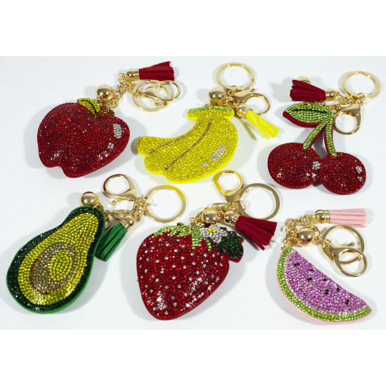 Брелок - стразы "Фрукты" 8,5см 6в. (135-9)