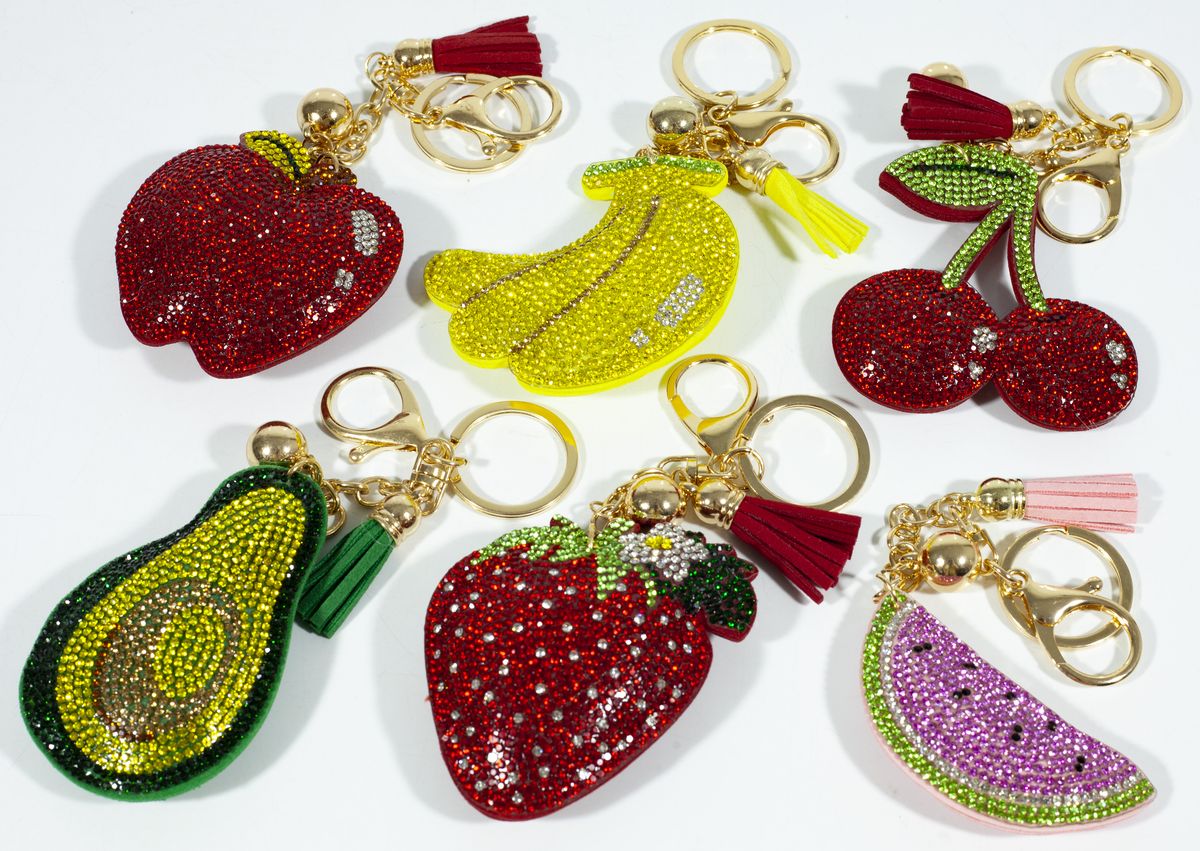 Брелок - стразы "Фрукты" 8,5см 6в. (135-9)