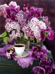 Картина по номерам "Сиреневый натюрморт" 40*50см,крас.-акрил,кисть-3шт (RA30325)