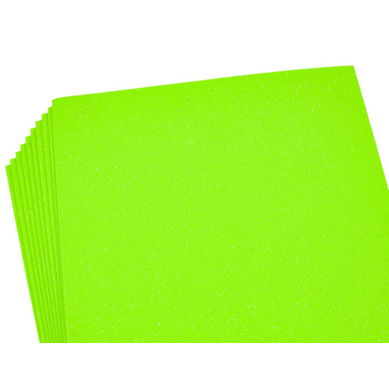 Фоамиран с глиттером 21 х 29,7см, 1,7мм, 10 аркушів, салатный Зеленый Unison (17FA4-002)
