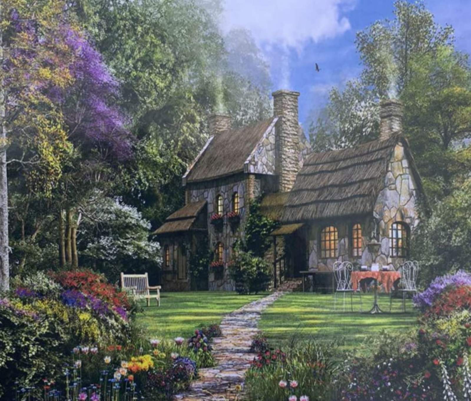 Картина по номерам "Домик в лесу" 40*50см,крас.-акрил,кисть-3шт. Разноцветный Unison (6052EOTG_B)