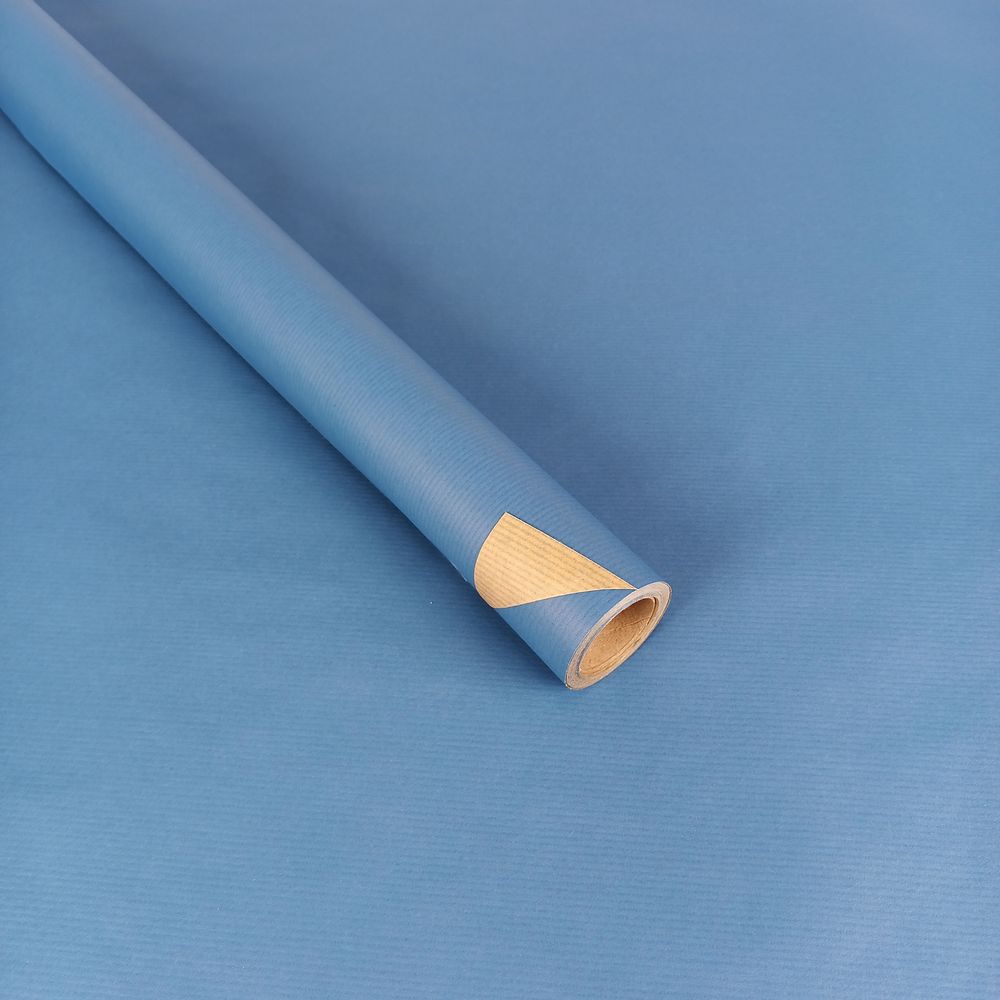 Бумага упаковочная крафт-двусторонняя 0,68 х 8м Синий Unison (Пт-І-18)